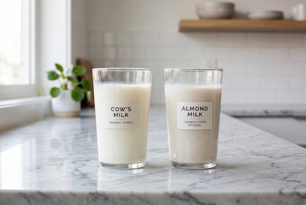 Cow's milk vs almond milk comparison for acid reflux relief
