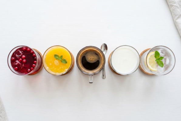 Common drinks compared by acidity level for acid reflux sufferers