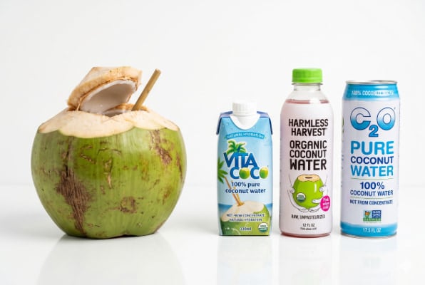 Fresh coconut versus bottled coconut water brands compared for acid reflux suitability