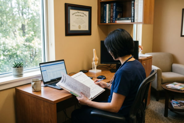 Reflux specialist reviewing a patient case during a GERD consultation in Tampa