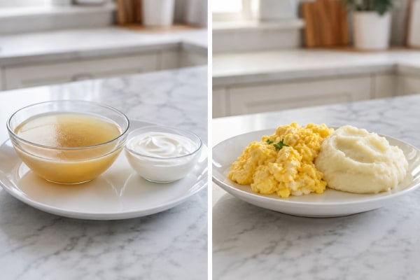 TIF procedure recovery diet progression from clear liquids to soft foods during valve healing
