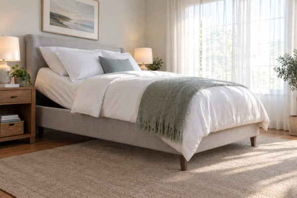 Bed raised on blocks at the head to reduce nighttime acid reflux, the top-ranked heartburn home remedy