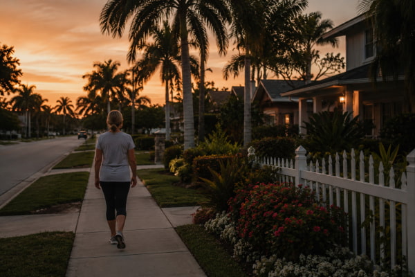Evening walk to manage cravings and stress-related heartburn while quitting smoking