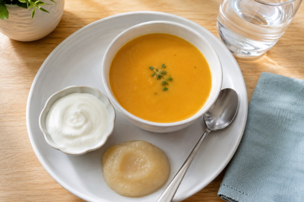 Soft food meal during recovery diet after acid reflux surgery