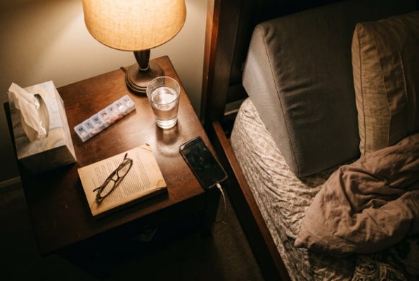 Bed elevation and medication routine used in acid reflux treatment at home